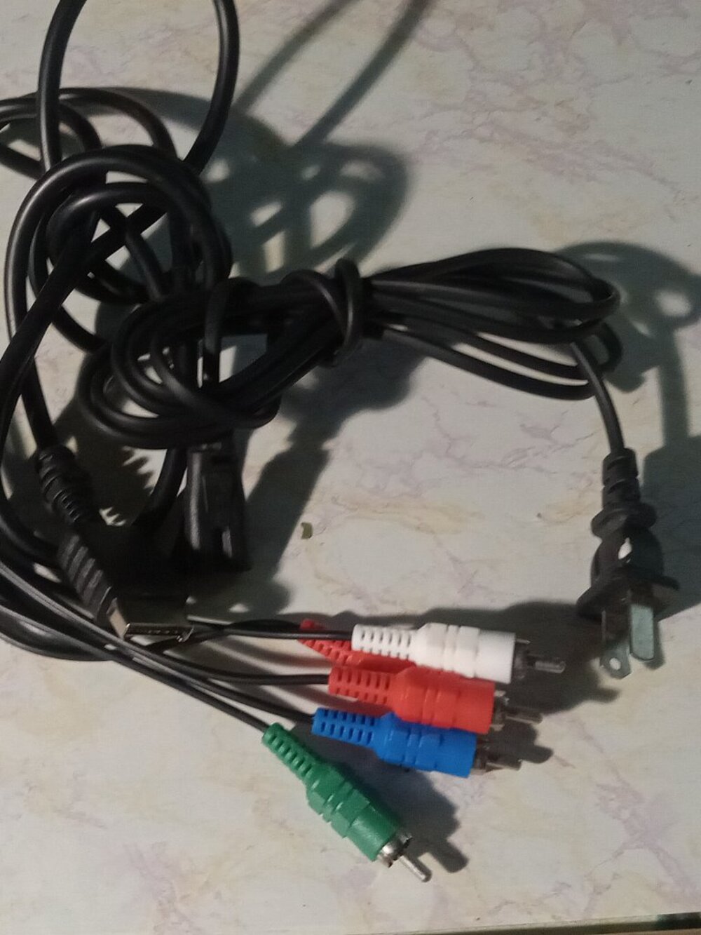 PS2 PS3 Component HD Cable + Power Cord 2 Playstation Cable Bundle
